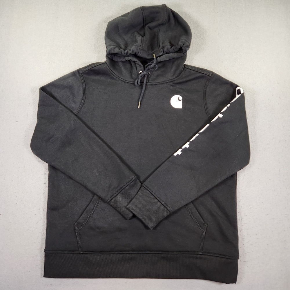 Carhartt Hoodie Womens L Black Relaxed Fit Midweight Sweatshirt Pullover NWT